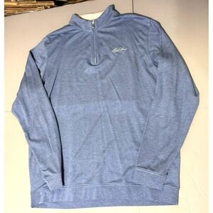 Peter Millar Crown Comfort Pullover 1/4 Zip XL Sea Island Golf Blue Solid Pique